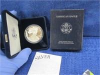 1999 silver eagle proof dollar in box 1oz .999