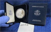 2001 silver eagle proof dollar in box 1oz .999