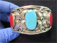 gorgeous turquois-coral bracelet - native american