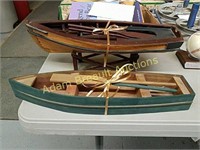 (2) wooden 16 inch decorative boats