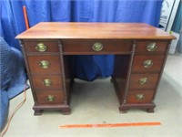 older cherry 9-dr kneehole desk