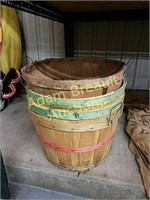4 Wood full bushel baskets