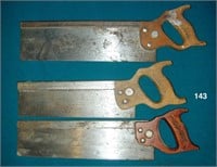 Three assorted back saws