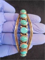 native american turquoise bracelet (9 stones)
