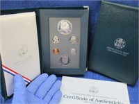 1990 us mint prestige proof set & box (90% dollar)