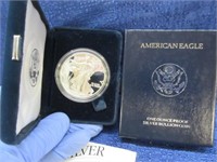 1997 silver eagle proof dollar in box 1oz .999