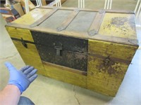 antique trunk (yellow paint) 32in wide