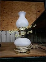 Vintage 14 inch milk glass Electric oil lamp