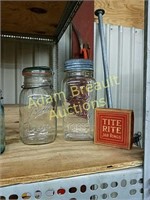 (2) Ball and Blue Ribbon jars & jar rings