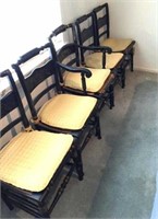 5 Hitchcock black & gold chairs -pattern 2270