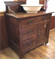 antique wash stand, basin and pitcher