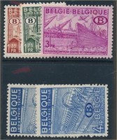 BELGIUM #O42-O46 MINT FINE-VF H