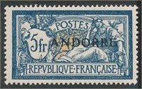 ANDORRA-FRENCH #20 MINT VF-EXTRA FINE LH