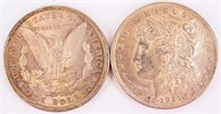 Coin 2 Morgan Silver Dollars 1921-P (2) AU , XF
