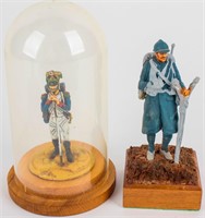 2 Rare Toy Cast Lead Hand Painted Poilu Soldiers