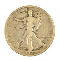 Key 1921-D Walking Liberty Half Dollar.