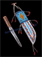 Cheyenne Beaded Sheath & Trade Knife c. 1870-1880