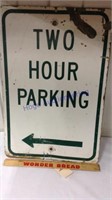 2 hour parking sign