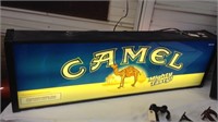 Camel lighted sign, double sided, works,