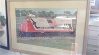Diesel train engine picture, 23X17"