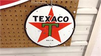 Texaco 1 sided round sign, 11" round