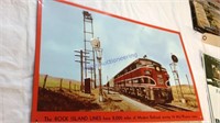 Rock Island Lines tin sign, 16X10"