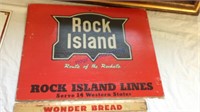Rock Island Lines cardboard advertisement