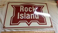 Rock Island metal sign, 12X8"