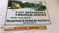 Railway Express tin sign