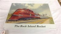 Rock Island Rocket tin sign