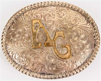 Jewelry Sterling Silver Belt Buckle "AG Rodeo Type