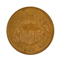 Choice 1865 Two Cent Piece.