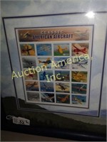 Framed US Postage Aircraft Stamps