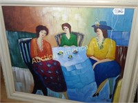 Framed Art 3 Ladies at Tea SLR 25 x 30