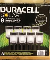 Set of 8 Duracell solar LED pathway lights.