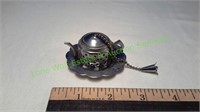 Vintage Miniature Metal Teapot & Saucer