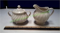 Vintage Porcelain Sugardish & Creamer