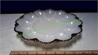 Vintage Milk Glass Egg Serving Platter