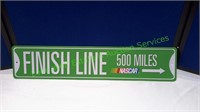 NASCAR Finish Line 500 Miles Metal Sign