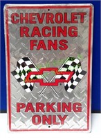 Chevrolet Racing Fans Metal Parking Sign