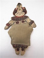 Vintage Cloth Clown Doll with Paper Face