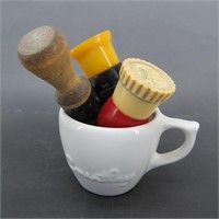(3) Vintage Shaving Brushes in Mug