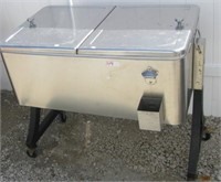 Stainless double sided cooler on stand with