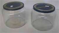 (2) Duroglas Humi-Seal clear jars with lids.