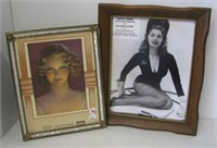 (2) Framed pinups including Thinking of You