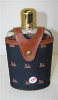 Vintage glass whiskey flask with Brecher case and