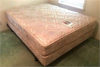 Queen bed frame, springs,mattress, bed spread
