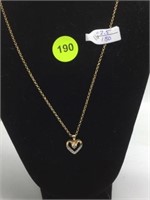 14K GOLD CHAIN WITH 10K GOLD HEART SHAPED PENDANT