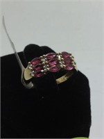 14K YELLOW GOLD RING WITH ROSE TOPAZ - SZ 5.75