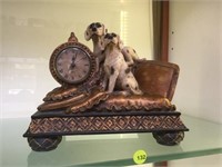 VINTAGE GILT MANTLE CLOCK WITH DALMATIAN DOGS - LO